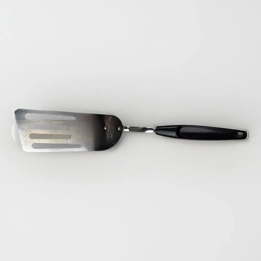 Vintage Foley Slotted Fish Spatula Turner 13″ Black Handle Stainless Steel